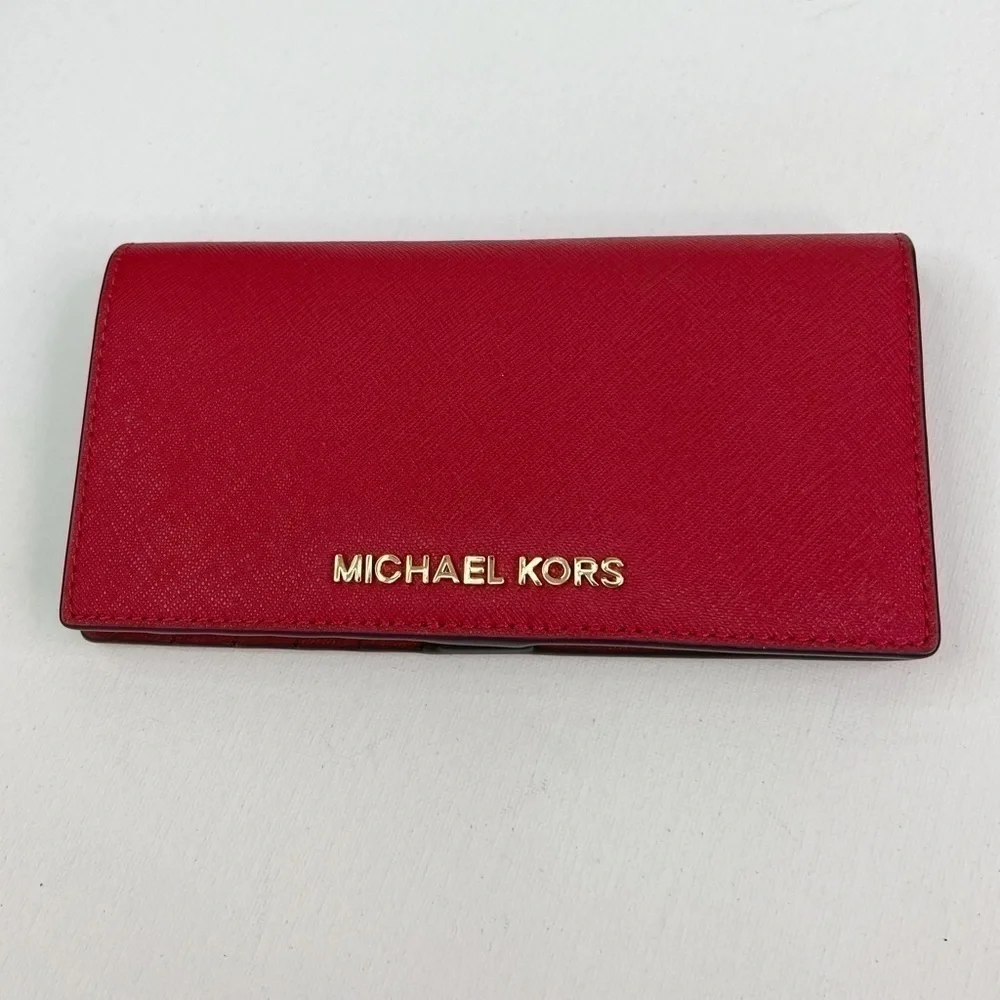 Michael Kors, red leather handbag